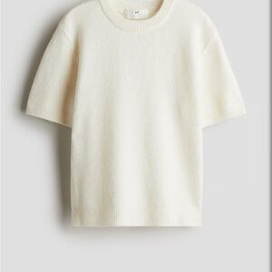 Cream Short Sleeve Sweater